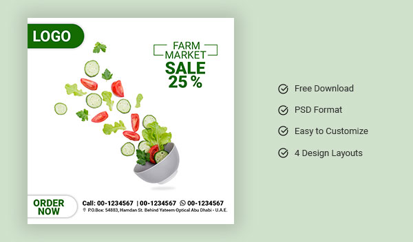Vegetables and Fruits – Social-Media AD design