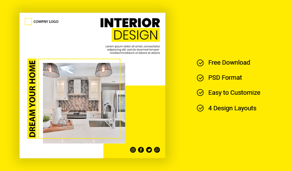 Minimal Interior Design – Social-media AD Design