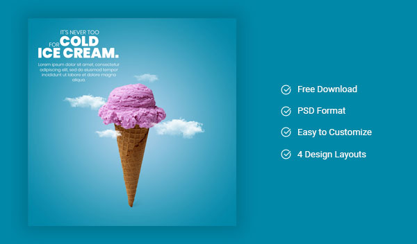 Minimal Ice Cream – Social-media AD Design