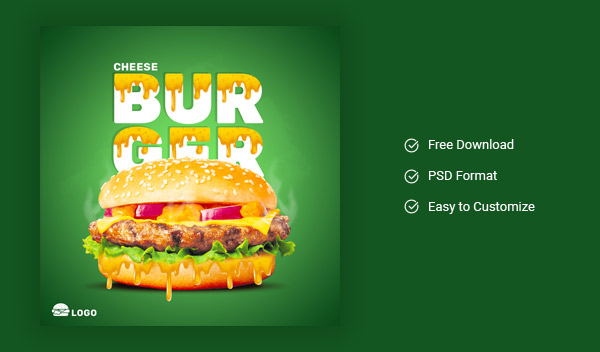 Minimal Burger – Social-media AD Design